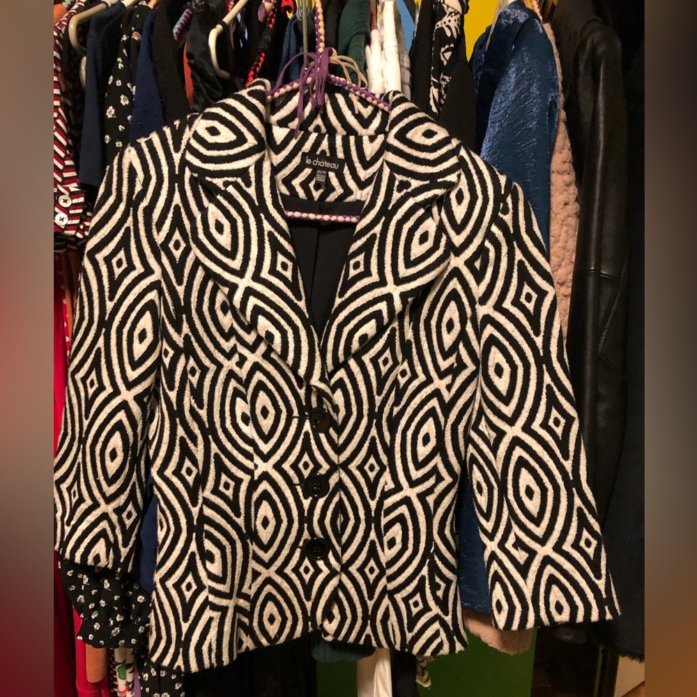 Vintage 1990s Le Château op art Blazer XS
